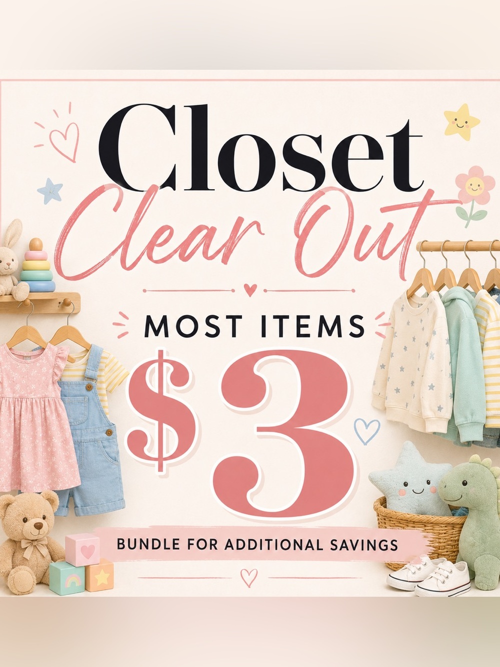 CLOSET CLEAR OUT - Most items $3